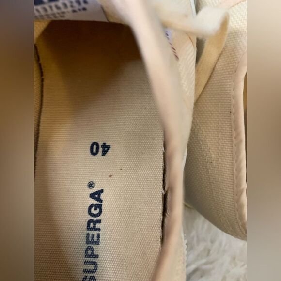 Superga Classic Cotu Canvas Sneakers in Beige Eggshell Sz US 9 EU 40 Great Shape - Picture 10 of 11